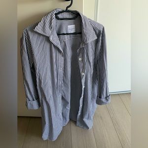 Pink Tartan blue and white striped tailored shirt